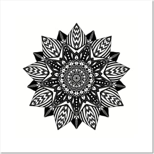 African mandala flower design Posters and Art